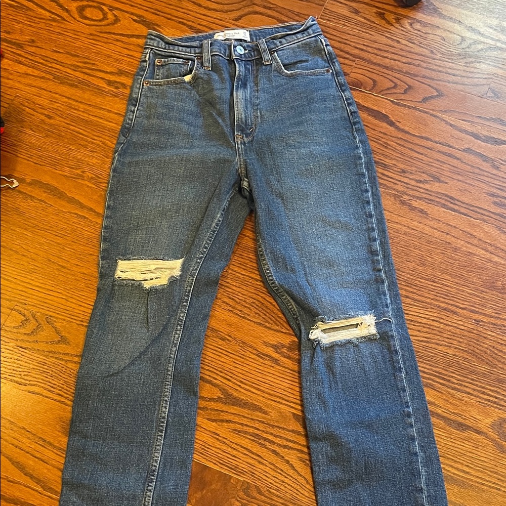 Abercrombie & Fitch Dark Blue Ripped Skinny Jeans